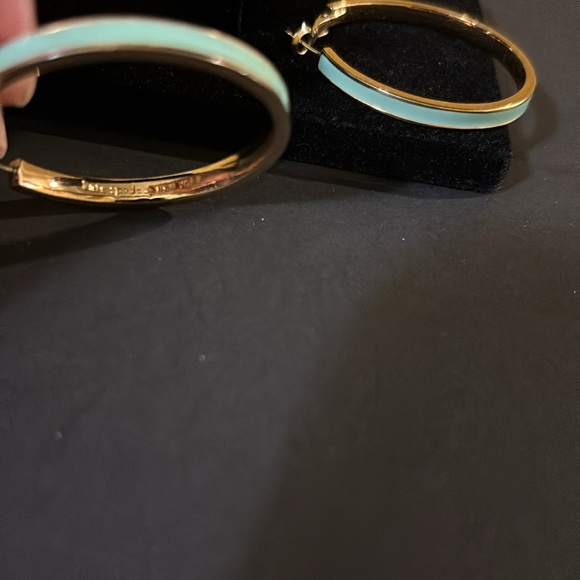 Kate Spade Gold and Blue Hoop Earrings - Picture 2 of 7